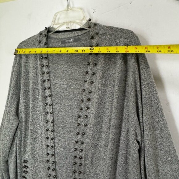 Coin 1804 Beaded Long Cardigan Sweater Duster Pockets Stretch Soft Lightweight L - Picture 12 of 14